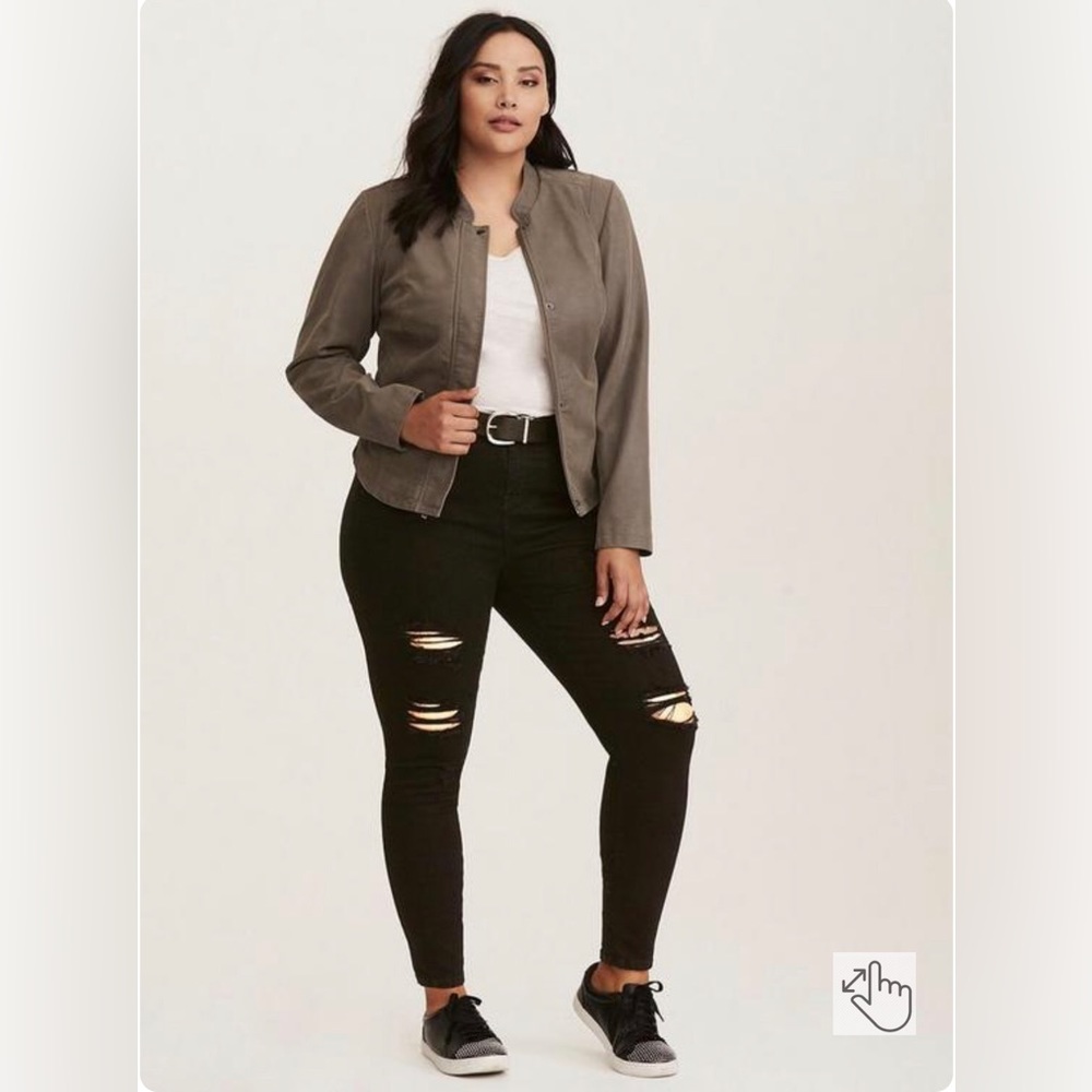 Torrid Pu Moto Jacket in Grey